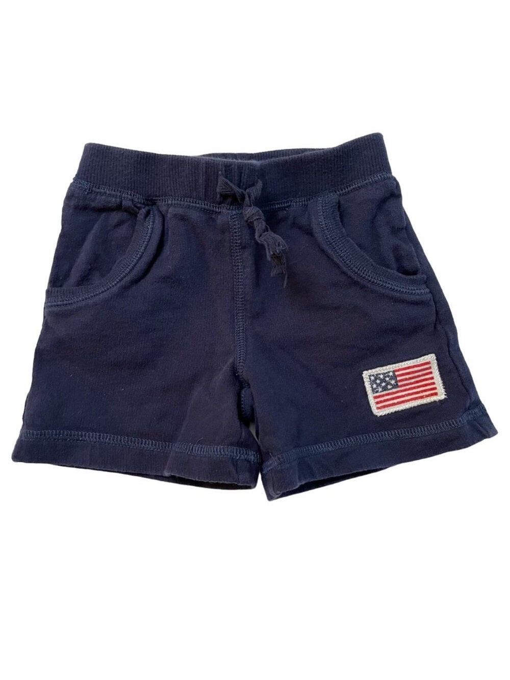 Koala Kids American Flag Summer Shorts Navy Blue Terry Patriotic Size 6 Months